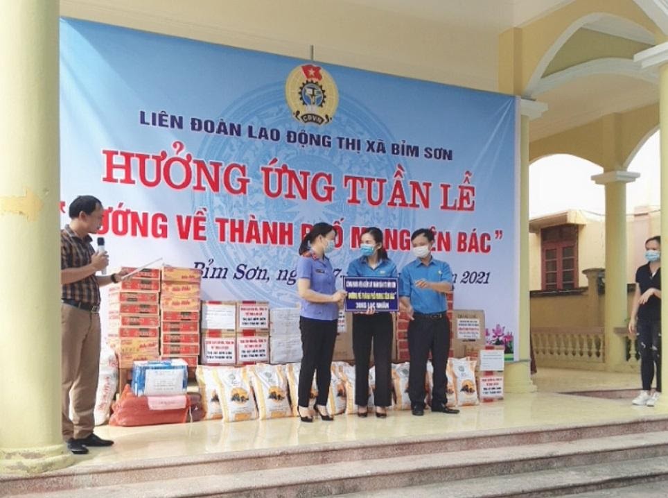 Công đoàn thị xã Bỉm Sơn tích cực tham gia hưởng ứng tuần lễ "Hướng về thành phố mang tên Bác"