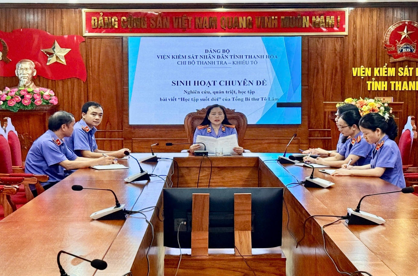 Toàn cảnh buổi sinh hoạt chuyên đề của đơn vị Thanh tra – Khiếu tố