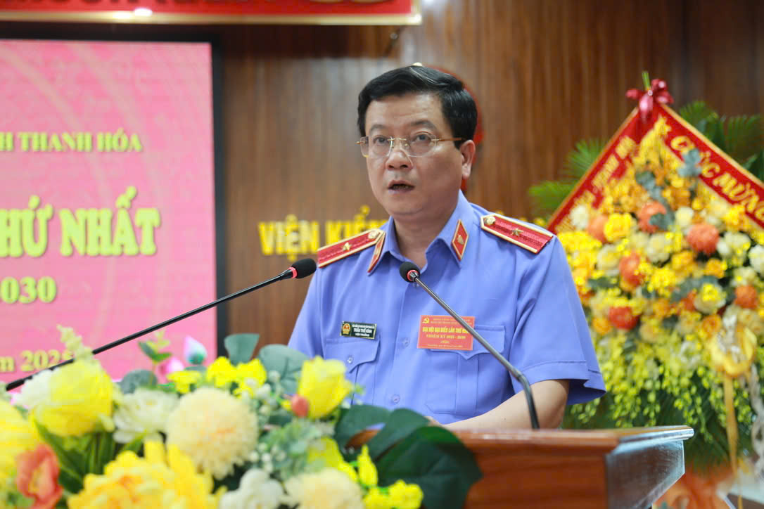 Ảnh: Đồng chí Trần Thế Kính, Bí thư Đảng ủy, Viện trưởng VKSND tỉnh Thanh Hóa trúng cử vào Ban Chấp hành Đảng bộ tỉnh Thanh Hóa khóa XX, nhiệm kỳ 2025-2030 và là Đại biểu dự Đại hội Đại biểu toàn quốc lần thứ XIV của Đảng