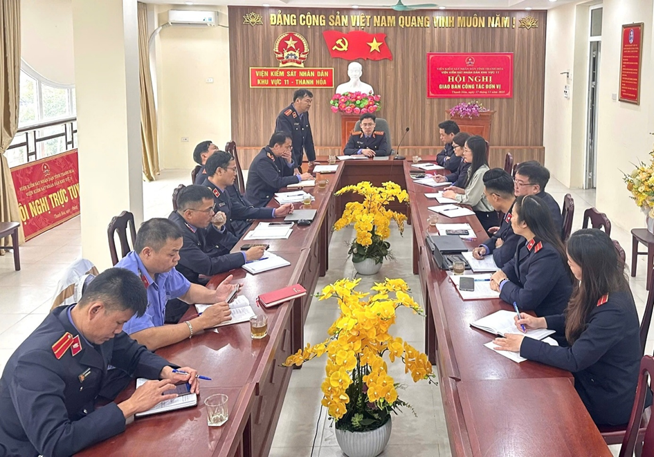 Ảnh: Toàn cảnh Hội nghị triển khai công tác năm 2026 của VKSND khu vực 11 – Thanh Hóa