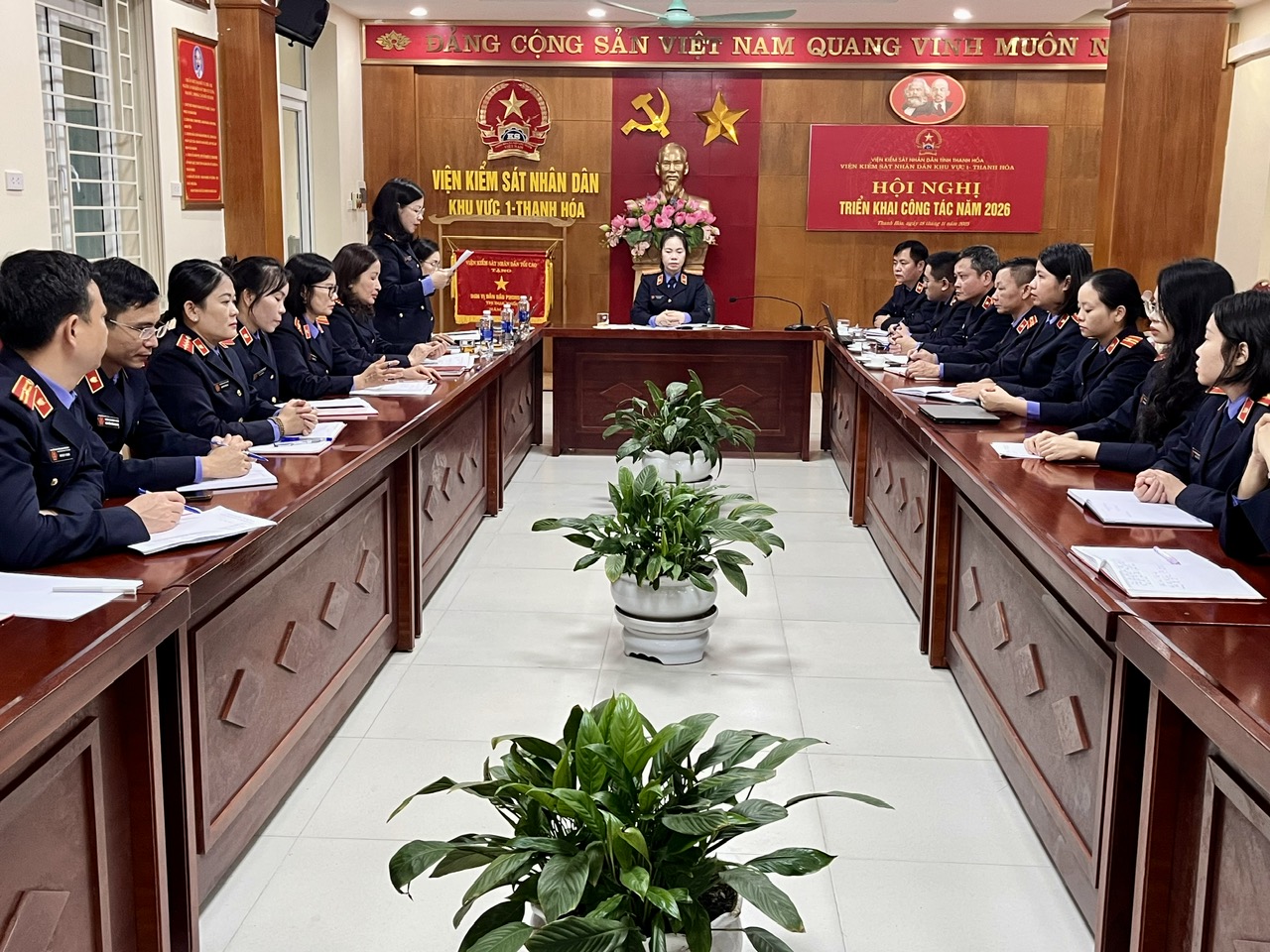 Ảnh: Toàn cảnh Hội nghị triển khai công tác năm 2026 của VKSND khu vực 1 - Thanh Hóa