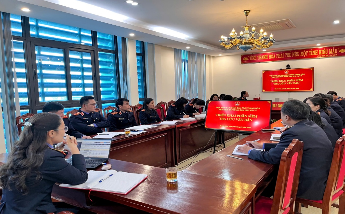 Ảnh: Toàn cảnh buổi tập huấn triển khai phần mềm 