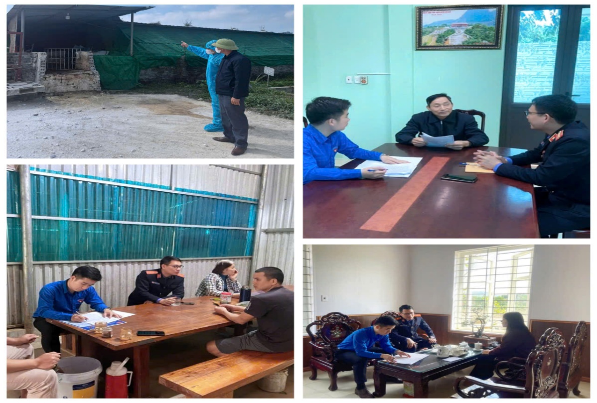 Hình ảnh: Kiểm sát viên xác minh tại trang trại lợn và làm việc với nhân dân nơi có phản ánh ô nhiễm môi trường