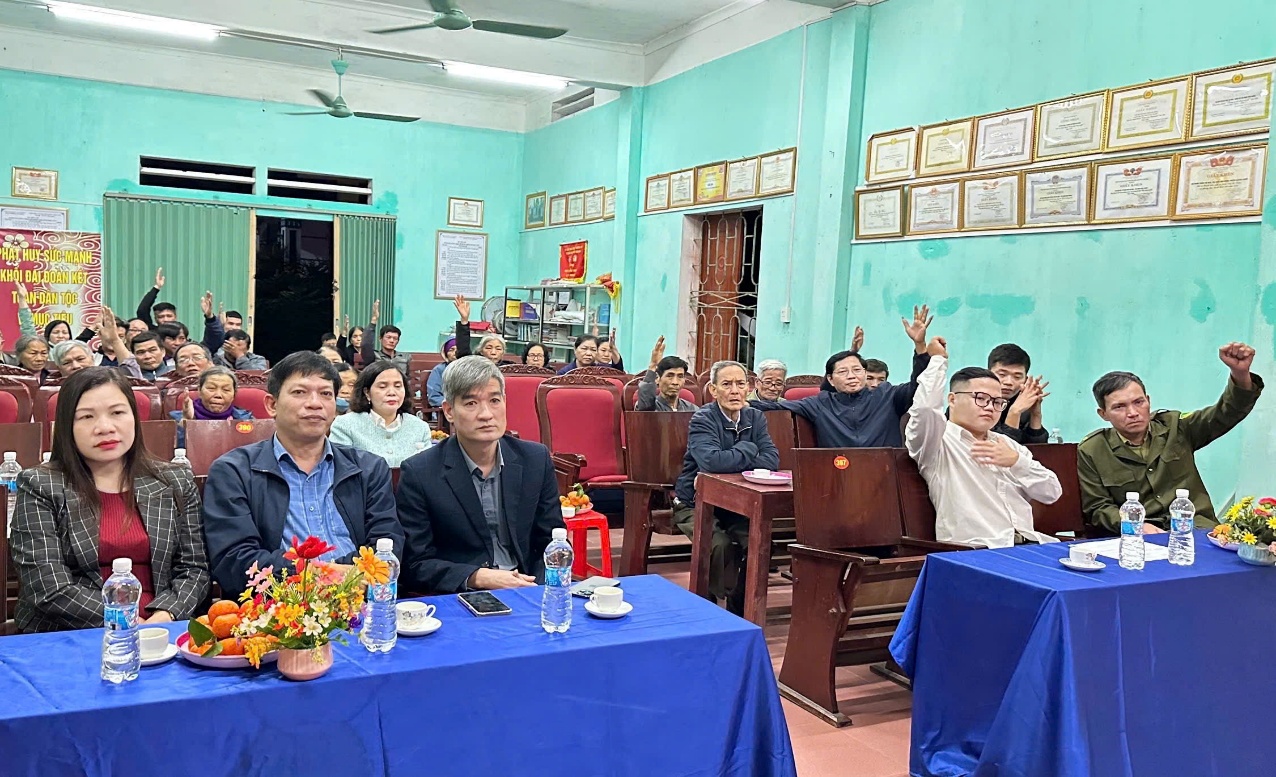 Cử tri biểu quyết 100% thống nhất, tín nhiệm đồng chí Nguyễn Thị Mai ứng cử Đại biểu HĐND các cấp, nhiệm kỳ 2026-2031