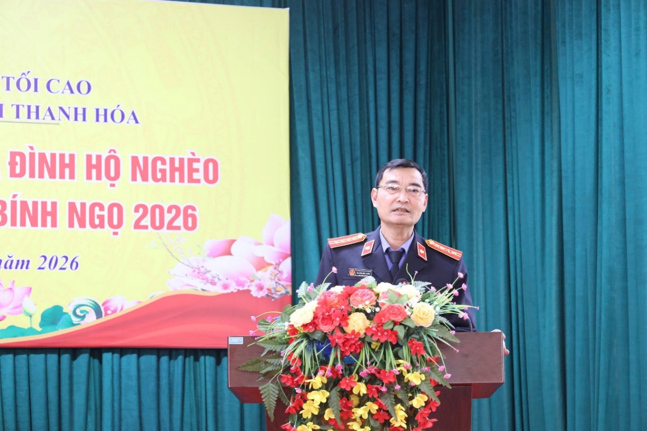 Ảnh: Đồng chí Nguyễn Đức Thanh, Phó Viện trưởng VKSND tỉnh phát biểu