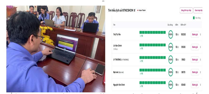 Ảnh: Đoàn viên, công chức Viện KSND khu vực 11 - Thanh Hoá tham gia thi và kết quả cuộc thi trực tuyến tìm hiểu lịch sử Đoàn TNCS Hồ Chí Minh