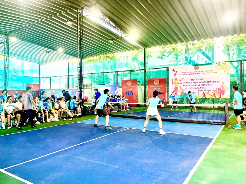 Nội dung pickleball thu hút sự cổ vũ nhiệt tình của đông đảo khán giả.