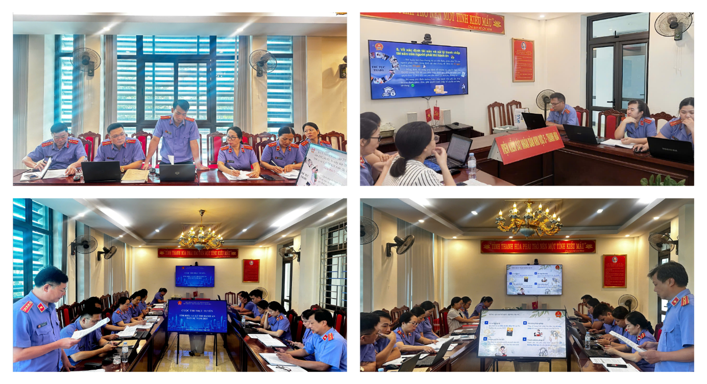 Hình ảnh các báo cáo viên đang trình bày những nội dung mới của Luật THADS 2025