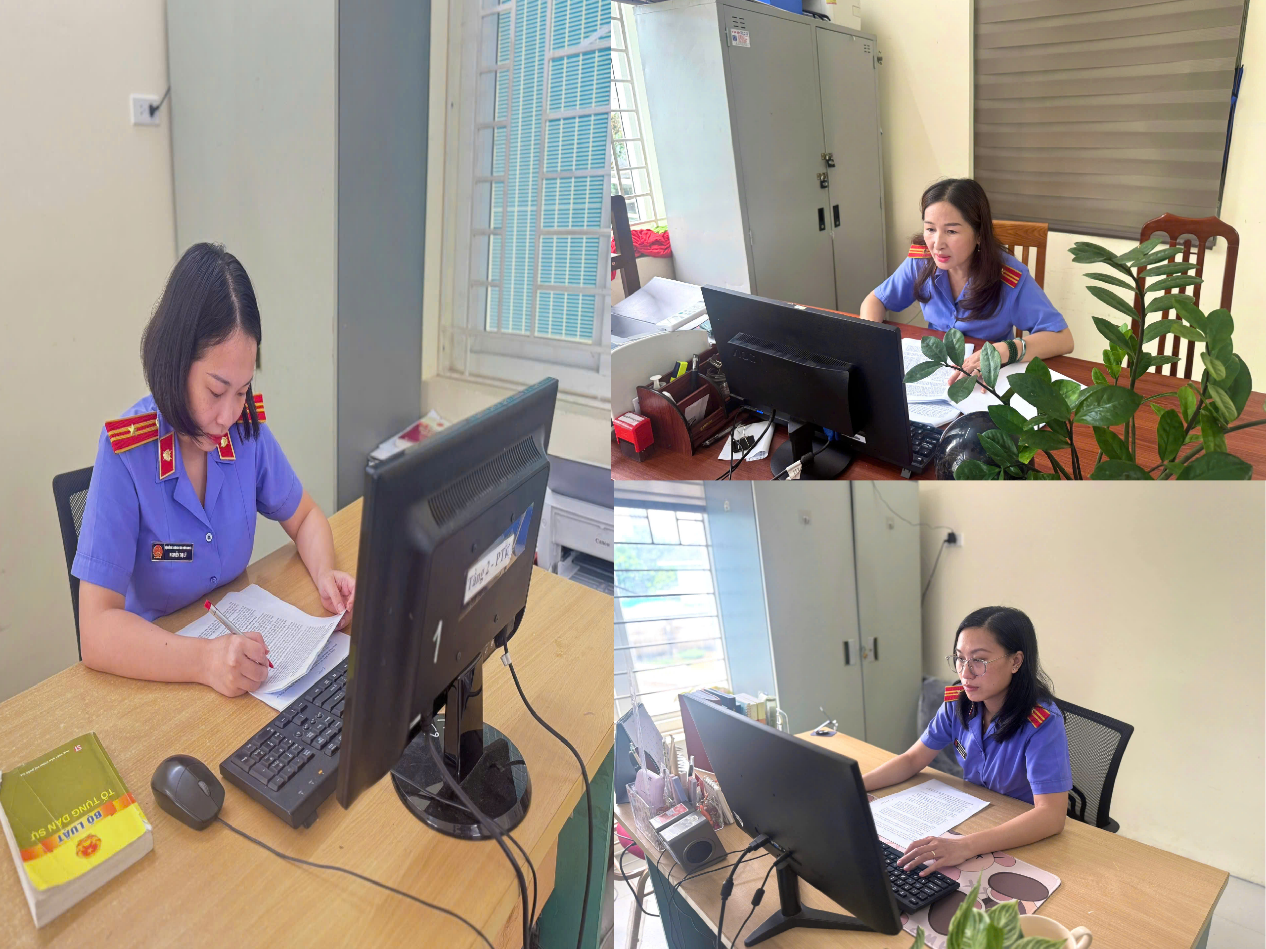 Ảnh: Kiểm sát viên thuộc VKSND khu vực 1 - Thanh Hóa đang làm bài thi