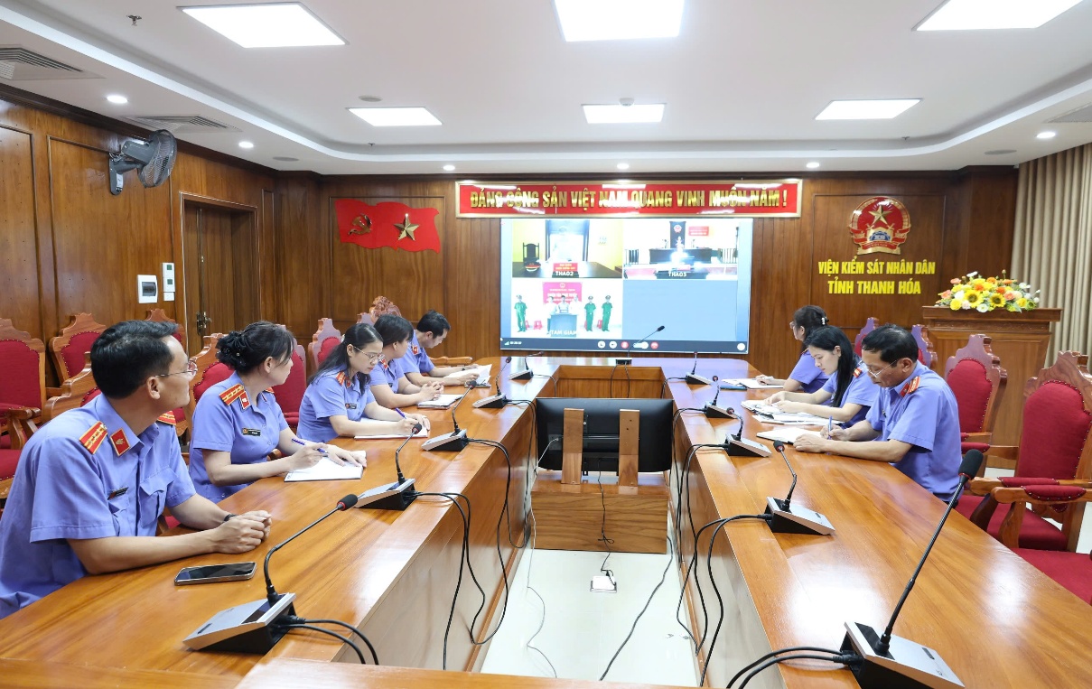 Ảnh: Điểm cầu VKSND tỉnh Thanh Hóa