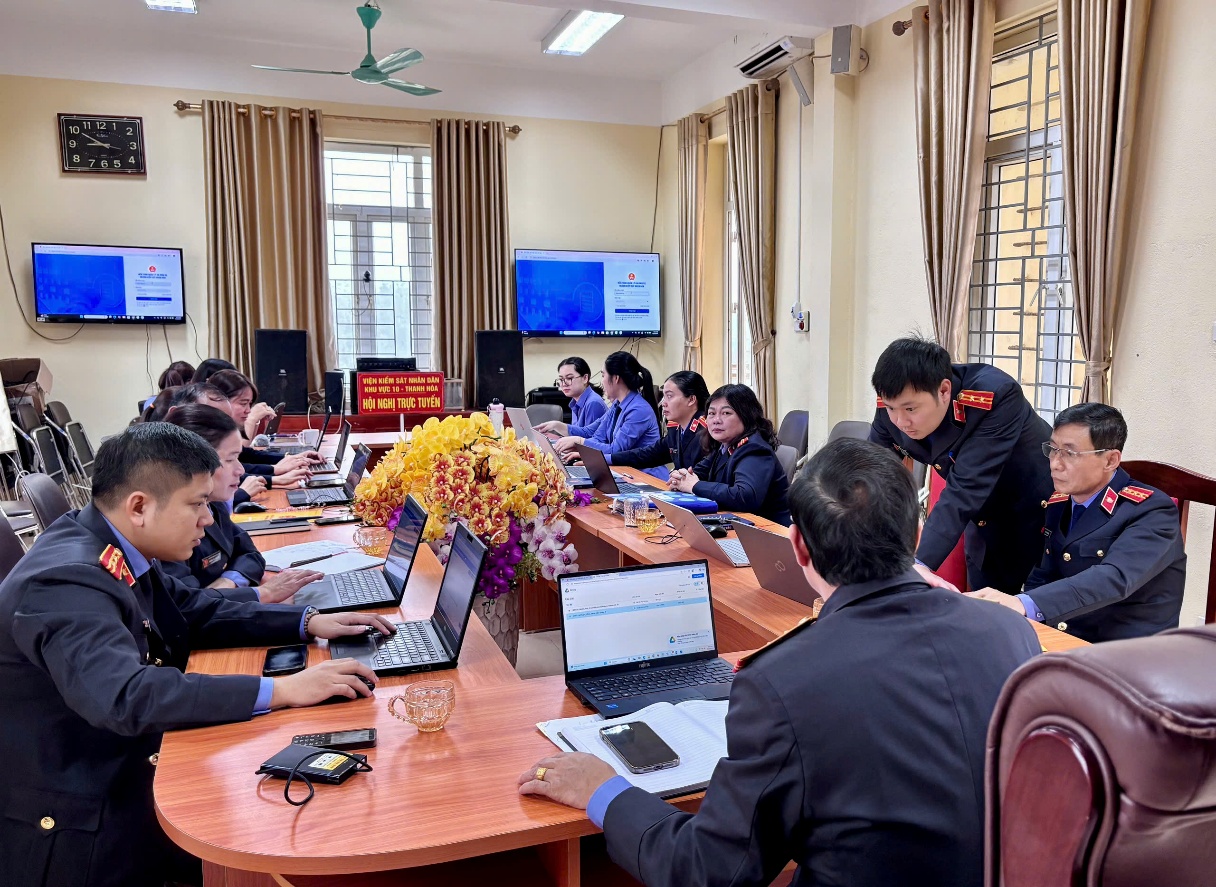 Ảnh: Toàn cảnh buổi tập huấn tại VKSND khu vực 10 - Thanh Hóa