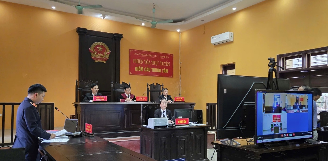 Hình ảnh tại điểm cầu tại TAND khu vực 1 - Thanh Hóa